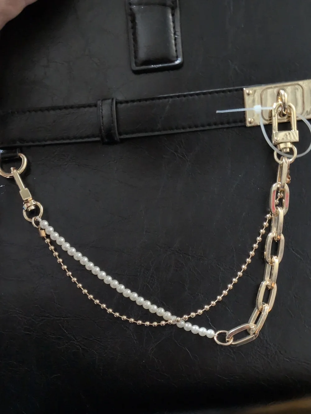 Black Madden Girl Satchel Bag With Leopard Scarf Accent